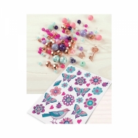 Set creativ de bratari cu pandantiv, 95 piese, multicolor, Make it Real 1202